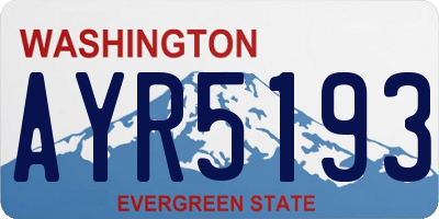 WA license plate AYR5193