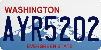 WA license plate AYR5202