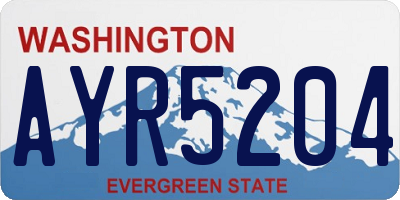 WA license plate AYR5204