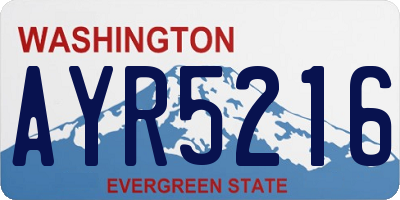 WA license plate AYR5216