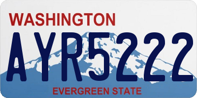 WA license plate AYR5222
