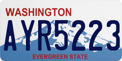 WA license plate AYR5223