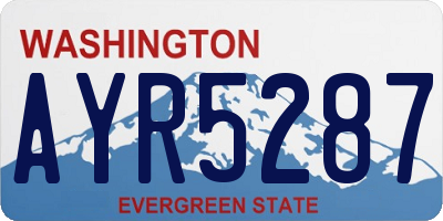 WA license plate AYR5287
