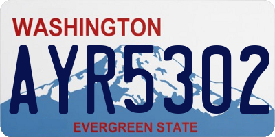 WA license plate AYR5302