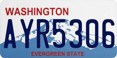 WA license plate AYR5306