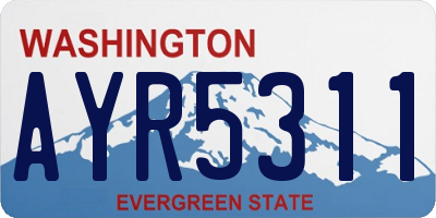 WA license plate AYR5311