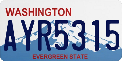 WA license plate AYR5315