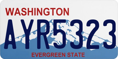 WA license plate AYR5323