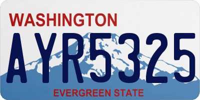 WA license plate AYR5325