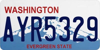 WA license plate AYR5329