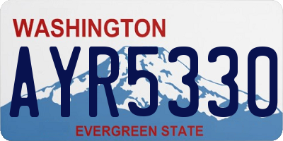 WA license plate AYR5330