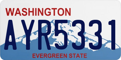 WA license plate AYR5331