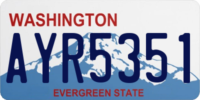 WA license plate AYR5351