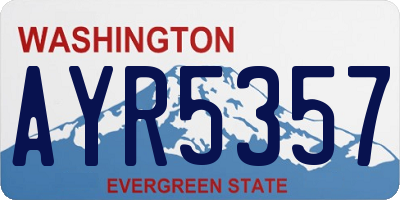 WA license plate AYR5357