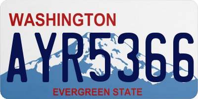 WA license plate AYR5366