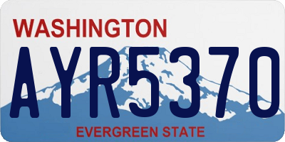 WA license plate AYR5370