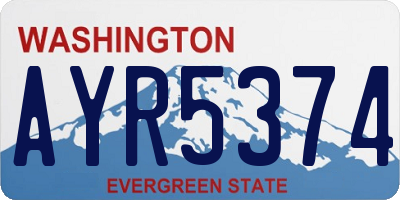 WA license plate AYR5374