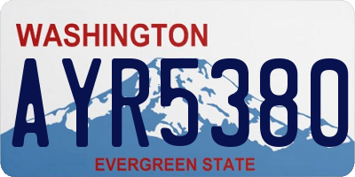 WA license plate AYR5380