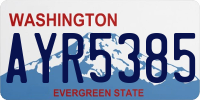 WA license plate AYR5385