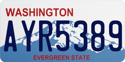 WA license plate AYR5389
