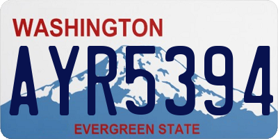 WA license plate AYR5394