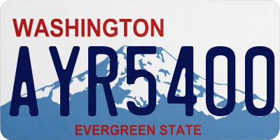 WA license plate AYR5400