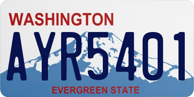 WA license plate AYR5401