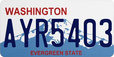 WA license plate AYR5403