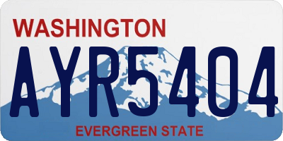 WA license plate AYR5404