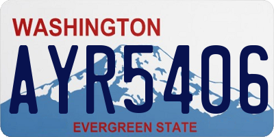 WA license plate AYR5406