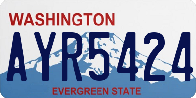 WA license plate AYR5424