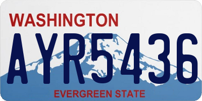 WA license plate AYR5436