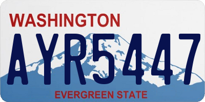 WA license plate AYR5447