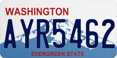 WA license plate AYR5462
