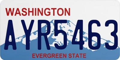 WA license plate AYR5463