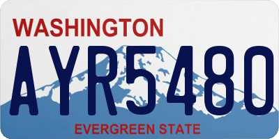 WA license plate AYR5480