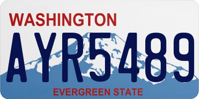 WA license plate AYR5489