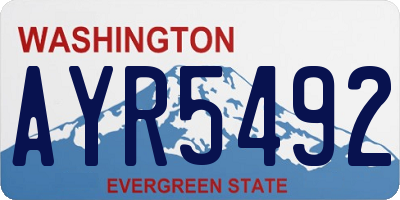 WA license plate AYR5492