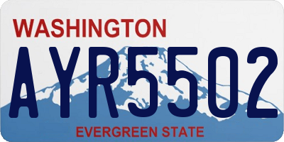 WA license plate AYR5502