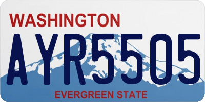 WA license plate AYR5505