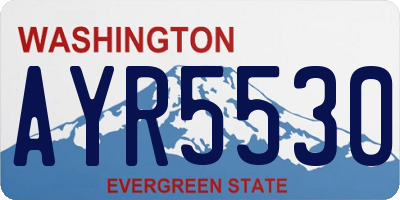 WA license plate AYR5530