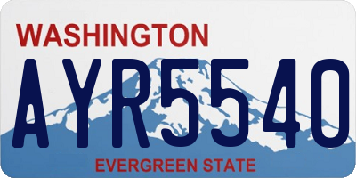 WA license plate AYR5540