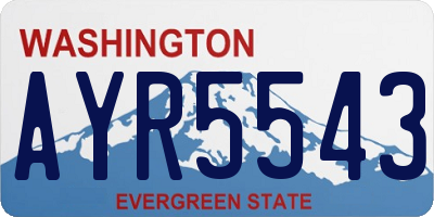 WA license plate AYR5543