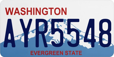 WA license plate AYR5548