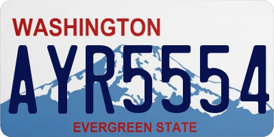 WA license plate AYR5554