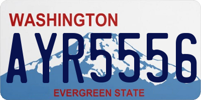 WA license plate AYR5556