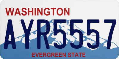 WA license plate AYR5557