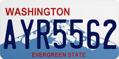 WA license plate AYR5562