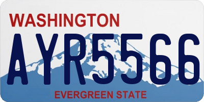 WA license plate AYR5566