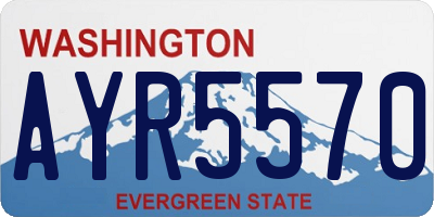 WA license plate AYR5570